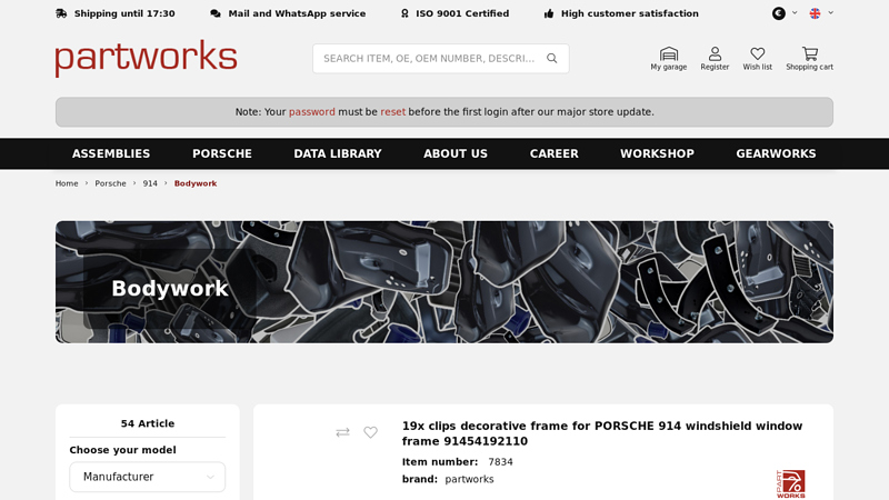 Body parts for Porsche 914 porsche 914 auto parts