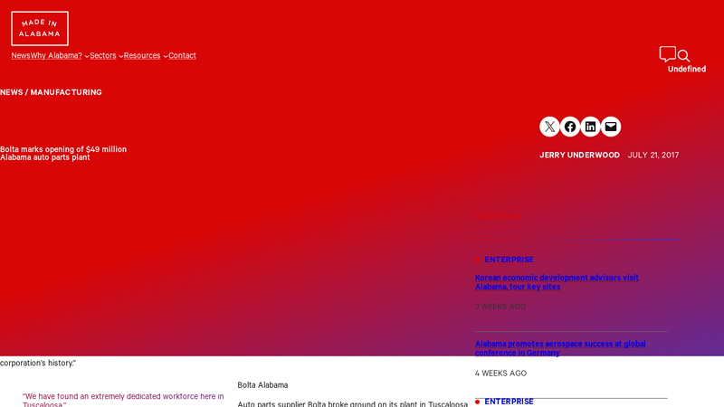 Bolta marks opening of $49 million Alabama auto parts plant advance auto parts tuscaloosa