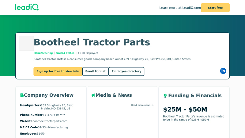 Bootheel Tractor Parts Company Overview, Contact Details ... bootheel tractor parts