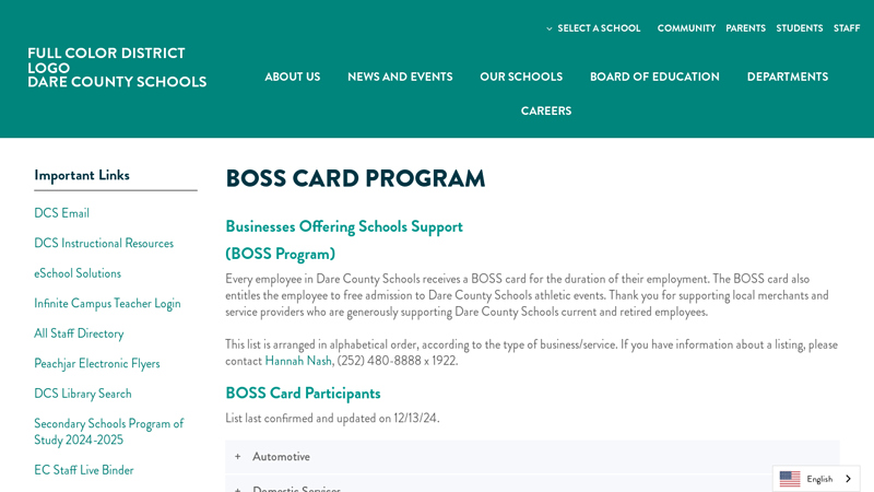 BOSS Card Program advance auto parts manteo nc