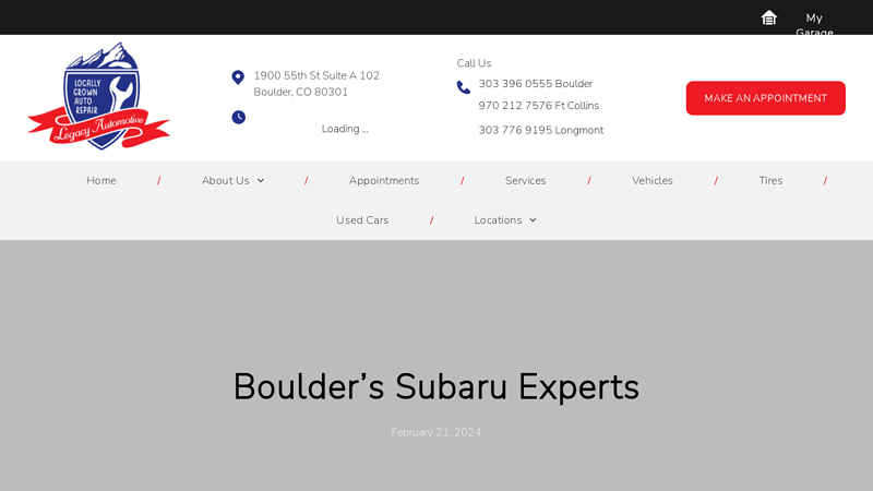Boulder's Subaru Experts auto parts boulder