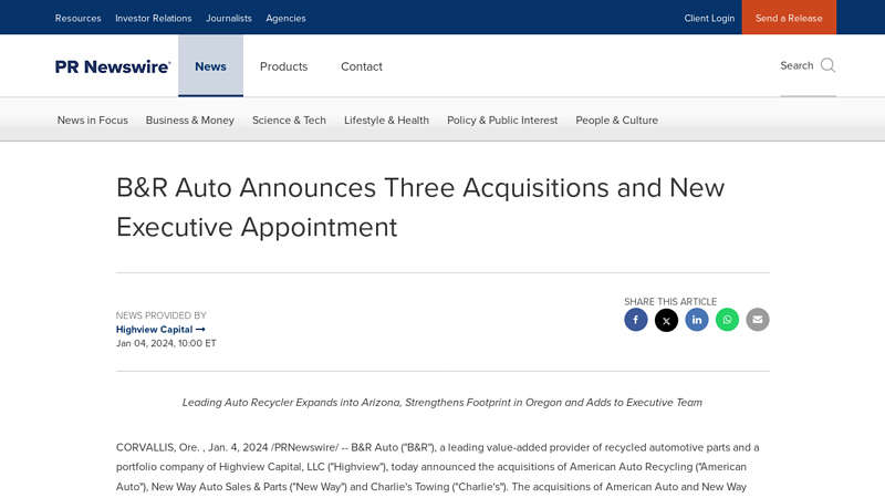 B&R Auto Announces Three Acquisitions and New Executive ... b and r auto parts