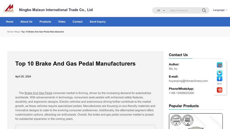 Brake And Gas Pedal Manufacturers pedal car parts