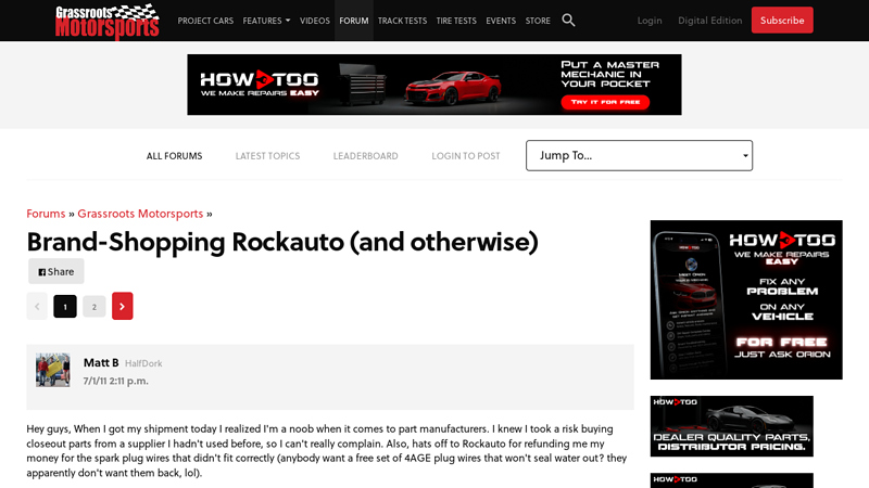 Brand reliable auto parts