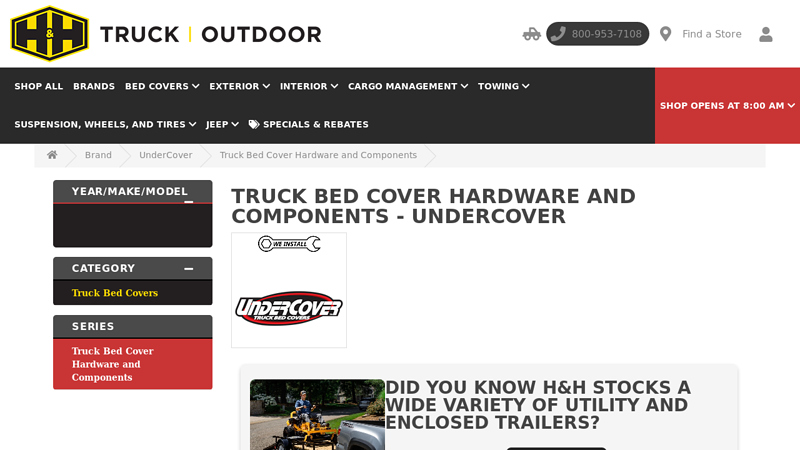 Brand UnderCover Truck Bed Cover Hardware and Components truck bed cover parts