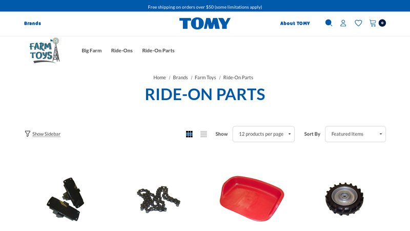Brands toy tractor parts