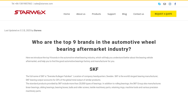 Brands In The Automotive Wheel Bearing Kits Industry auto wheel parts