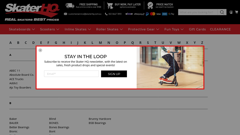 Brands List skate truck parts