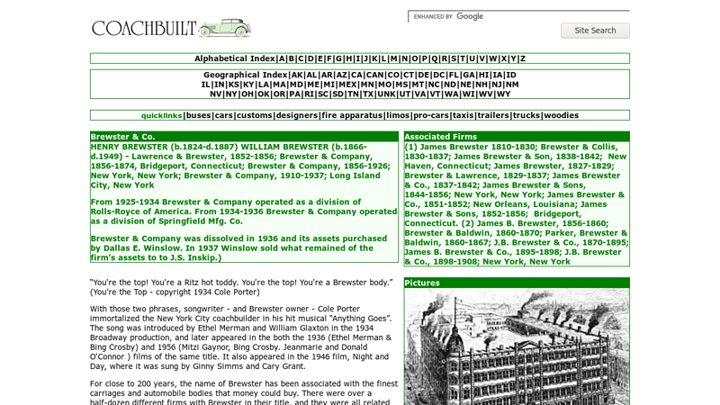 Brewster & Company, 1856 brewster auto parts