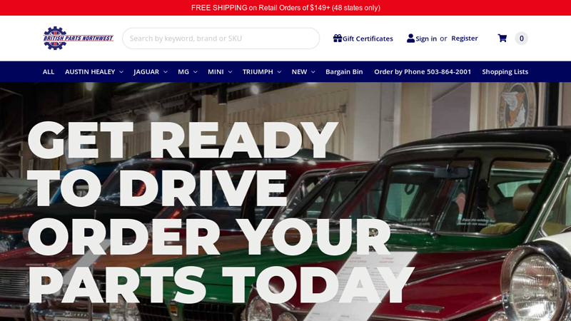 British Parts Northwest vintage car parts for sale