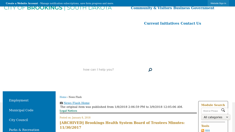 Brookings Health System Board of Trustees Minutes ... advance auto parts brookings south dakota