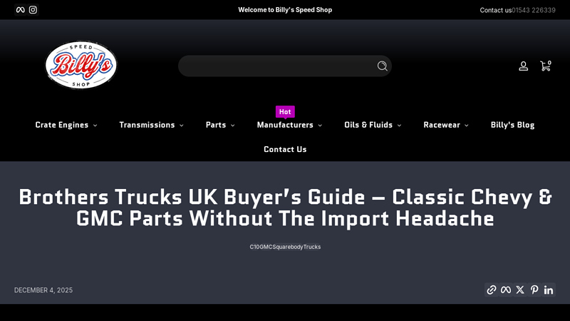 Brothers Trucks UK Buyer's Guide brothers chevy truck parts