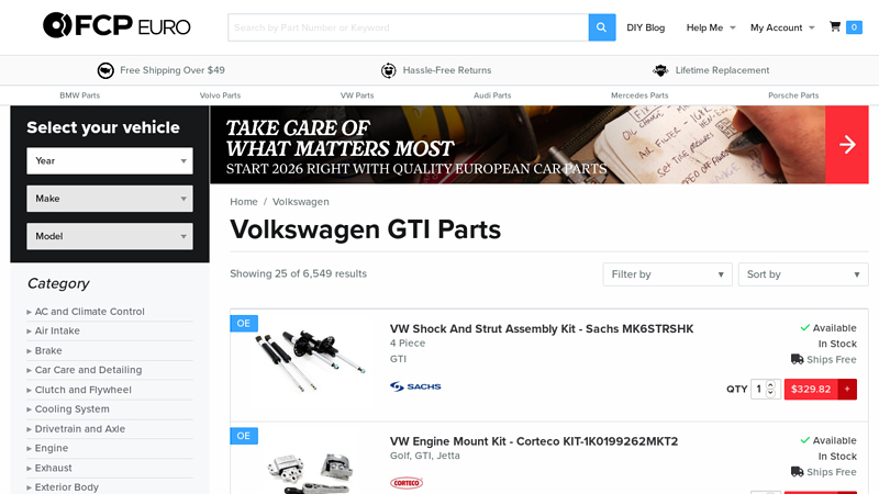 Browse Our Volkswagen GTI Parts Catalog mk6 gti car parts