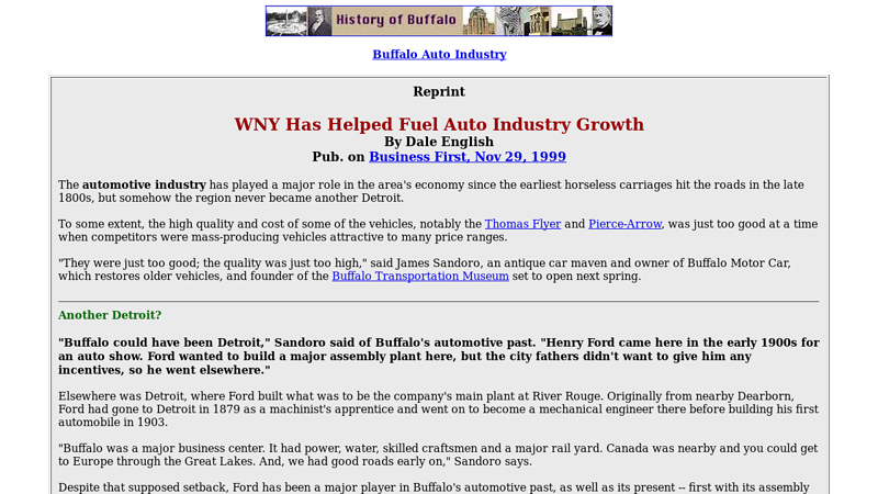 Buffalo Auto Industry buffalo car parts