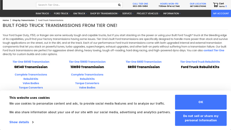 Built Ford Truck Transmissions from Tier One! ford transmission parts