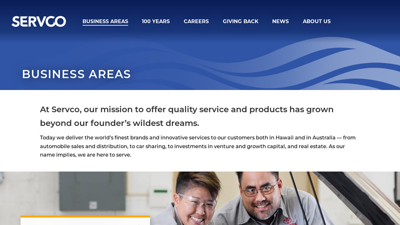 Business Areas toyota servco parts