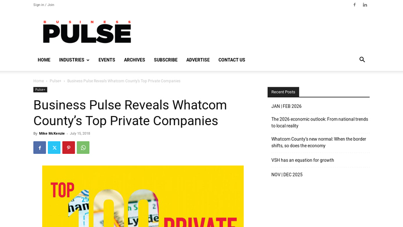 Business Pulse Reveals Whatcom County's Top Private Companies auto parts bellingham