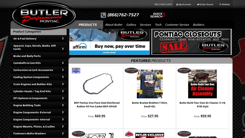 Butler Performance pontiac car parts catalog