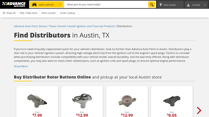 Buy Distributors in Austin, TX advance auto parts new braunfels tx