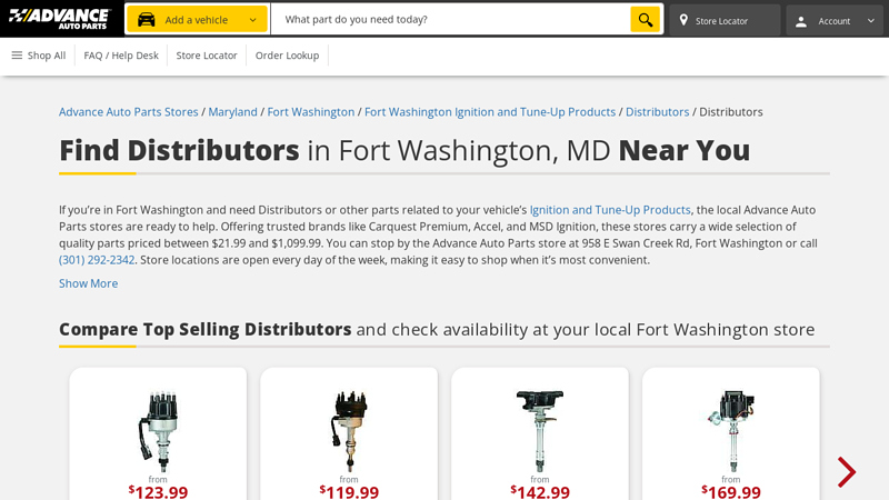 Buy Distributors in Fort Washington, MD save more auto parts maryland