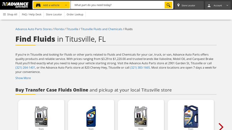 Buy Fluids in Titusville, FL titusville advance auto parts