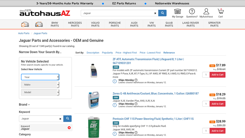 Buy Genuine Jaguar Auto Parts Online jaguar auto parts