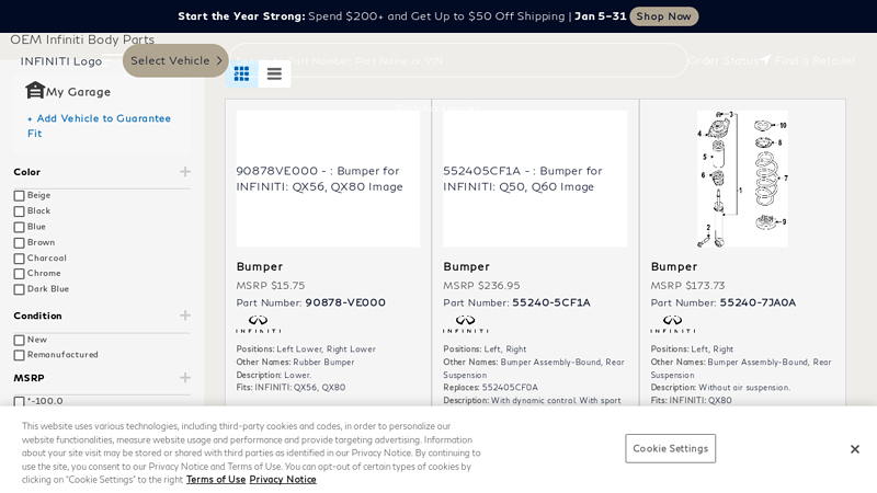 Buy Infiniti Body Parts Online infiniti auto parts