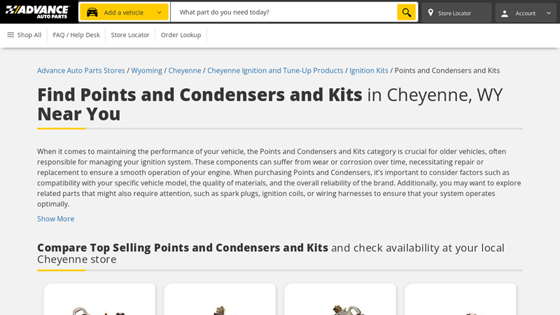 Buy Points and Condensers and Kits in Cheyenne, WY advance auto parts cheyenne