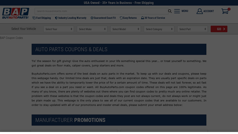 BuyAutoParts.com Coupon Codes ca auto parts discount code