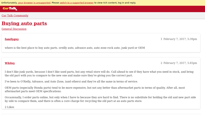 Buying auto parts champion used auto parts