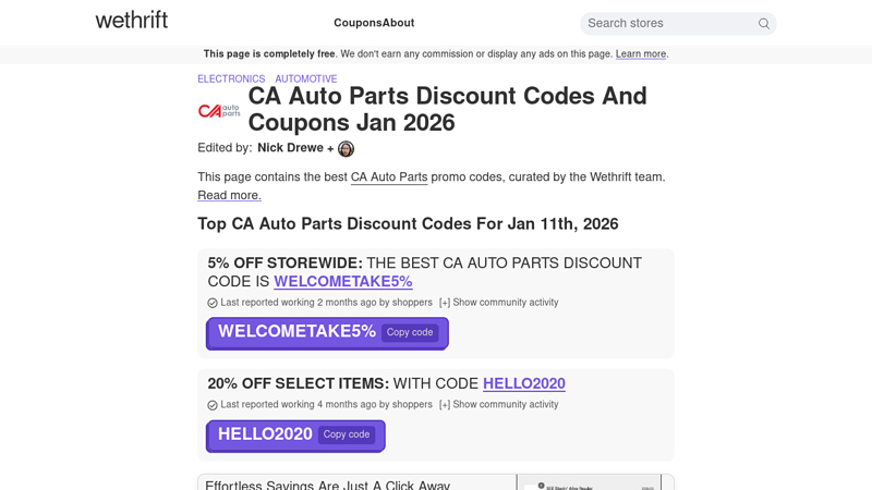 CA Auto Parts Discount Codes ca auto parts discount code