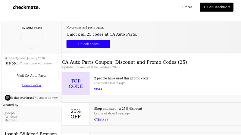CA Auto Parts Discount Codes - 50% off ca auto parts discount code