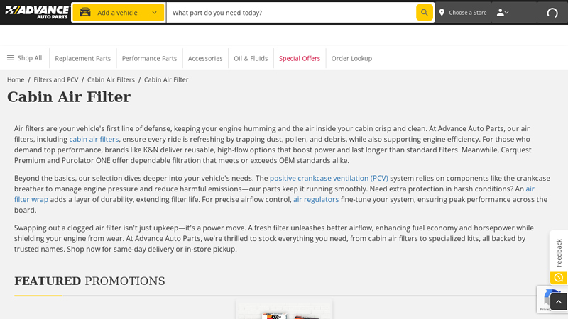 Cabin Air Filter advance auto parts cabin air filter