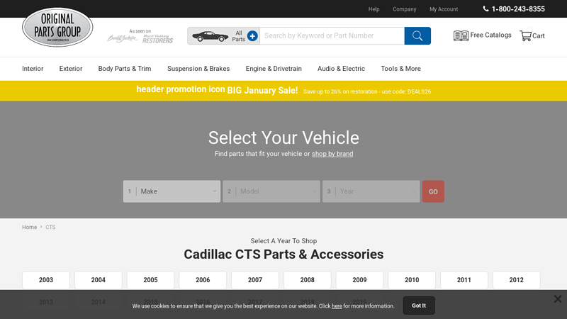 Cadillac CTS Parts & Accessories @ OPGI.com cadillac cts auto parts