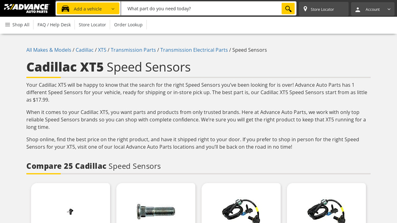 Cadillac XT5 Speed Sensors advance auto parts mannington wv