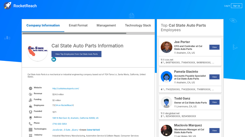 Cal State Auto Parts Information cal-state auto parts inc
