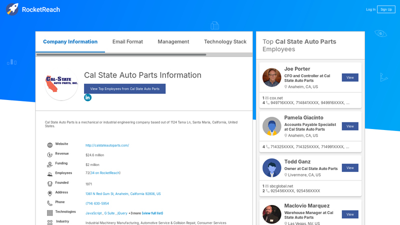 Cal State Auto Parts Information cal state auto parts