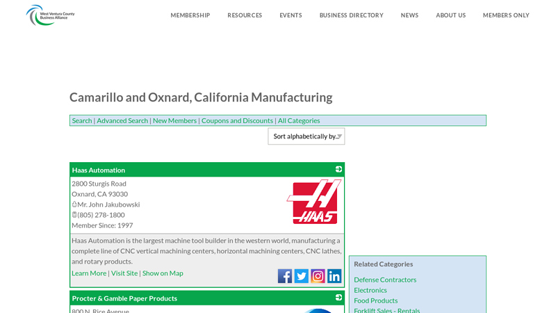 Camarillo and Oxnard, California Manufacturing auto parts oxnard