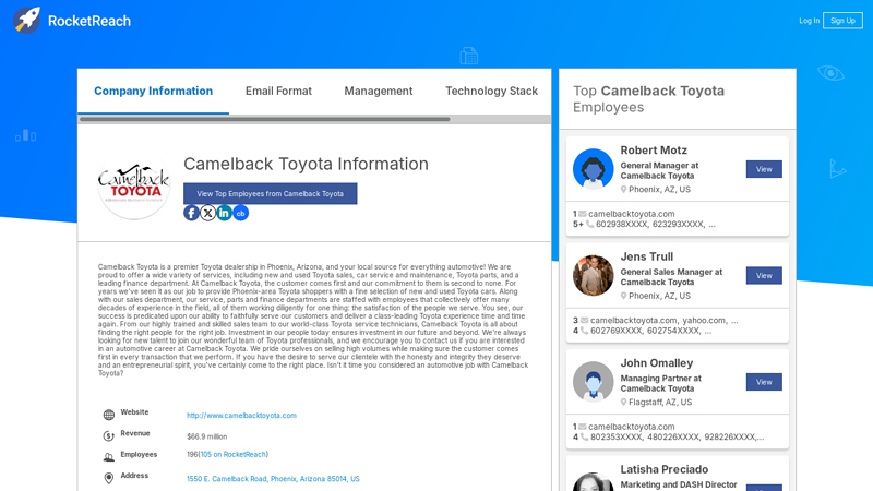 Camelback Toyota Information camelback toyota parts