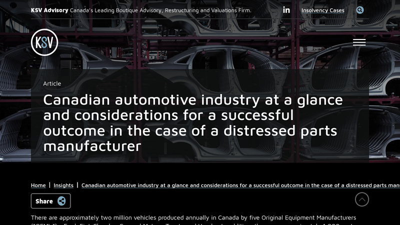 Canadian Automotive Industry at a Glance canadian auto parts