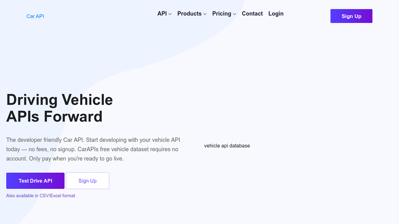 Car API api auto parts