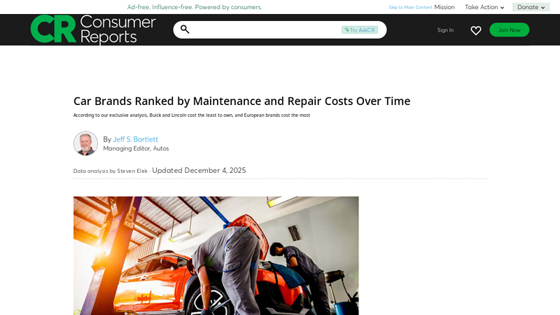 Car Brands Ranked by Maintenance and Repair Costs Over Time best price car parts