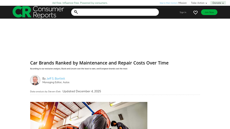 Car Brands Ranked by Maintenance and Repair Costs Over Time budget auto parts