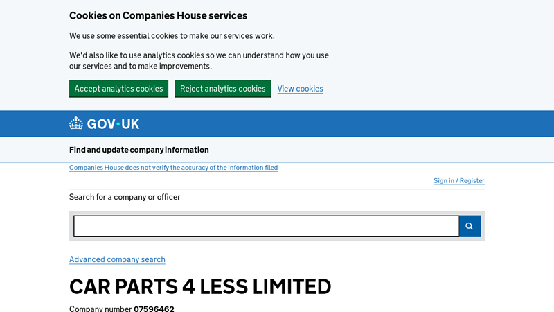 CAR PARTS 4 LESS LIMITED filing history car parts 4 less