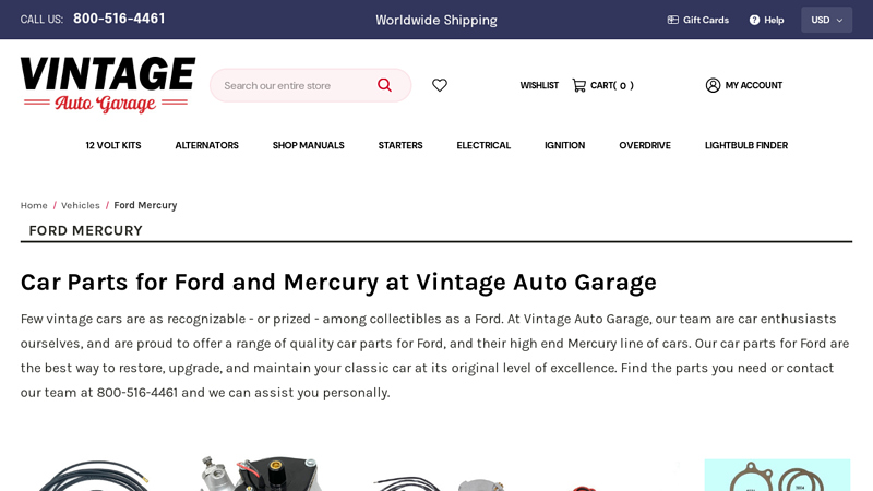 Car Parts for Ford and Mercury at Vintage Auto Garage classic ford parts catalog