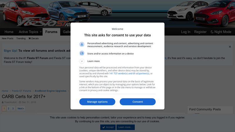 CARB Certs for 2017+ fiesta st car parts