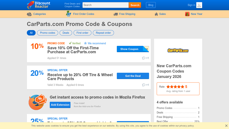CarParts.com Coupon Codes ebay car parts discount code