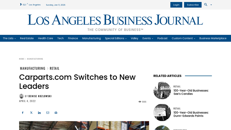 Carparts.com Switches to New Leaders evan fischer car parts