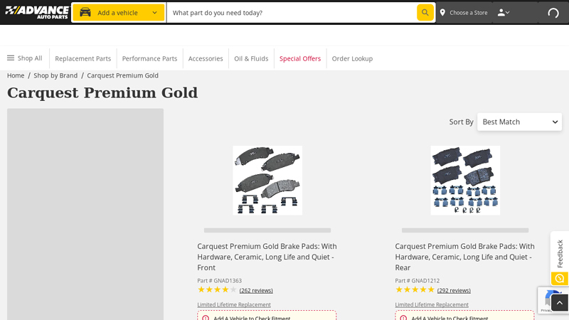 Carquest Premium Gold advance auto parts fort smith