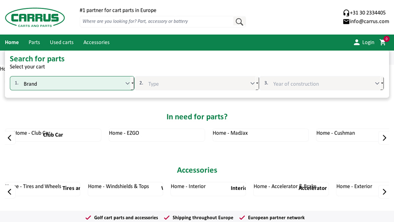 Carrus club car golf buggy parts
